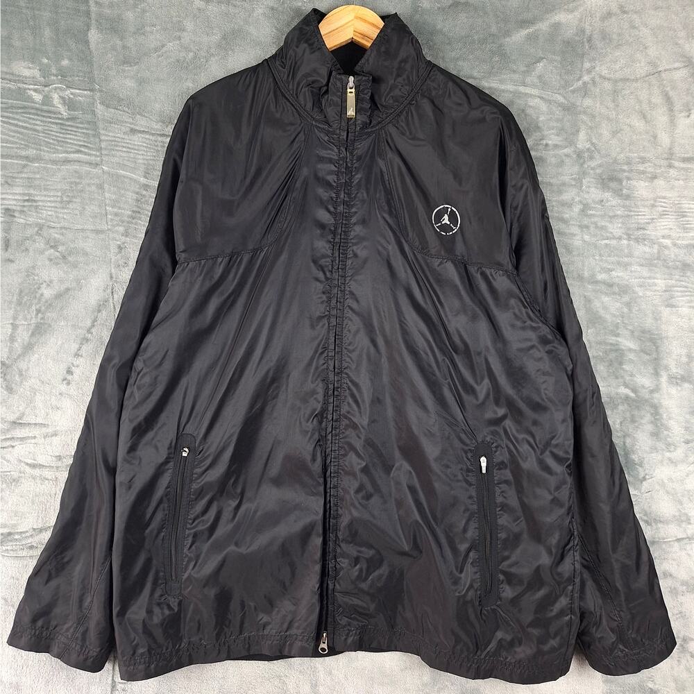 Nike Air Jordan Jacket XL Black Bomber Windbreaker Jumpman Athleisure Athletic